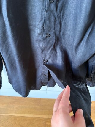 Camisa Lino Zara Negra