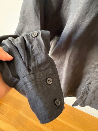 Camisa Lino Zara Negra