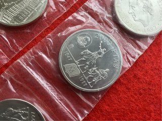 LOTE MONEDAS FNMT 2000 PESETAS. PLATA 0.925. SC