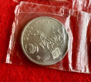 LOTE MONEDAS FNMT 2000 PESETAS. PLATA 0.925. SC