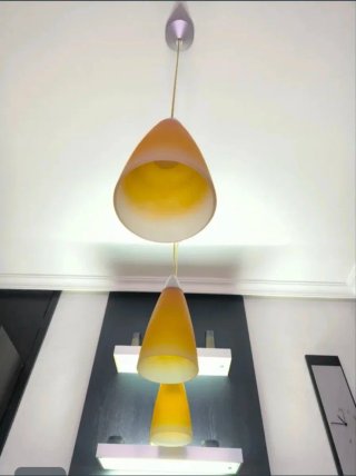 3 Lámparas Colgantes Cristal Amarillo