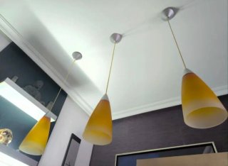 3 Lámparas Colgantes Cristal Amarillo