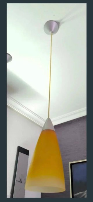 3 Lámparas Colgantes Cristal Amarillo