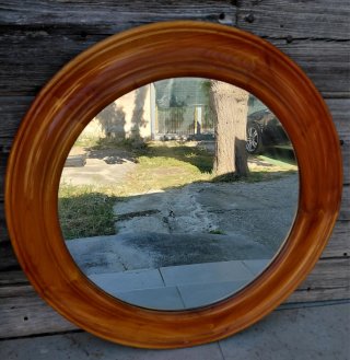 Specchio tondo e mensola vintage anni '70
