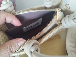 Bolso Rafia Beige 18x14
