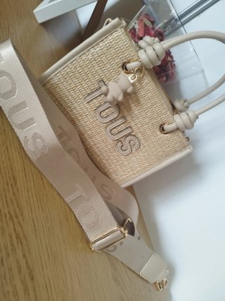Bolso Rafia Beige 18x14