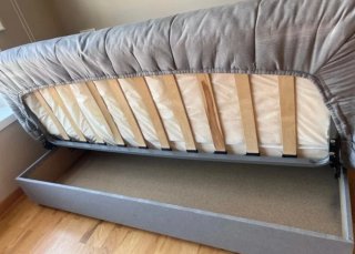Sofá Cama Gris con Almacenamiento