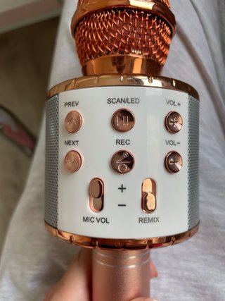 Micrófono Karaoke Bluetooth Rosa Dorado