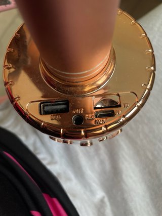 Micrófono Karaoke Bluetooth Rosa Dorado