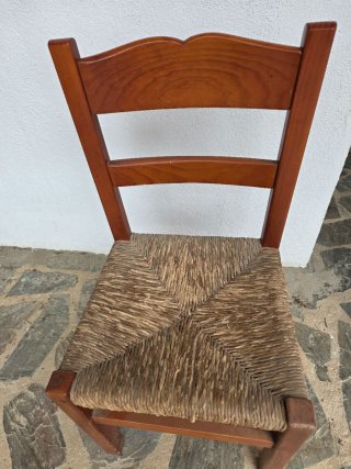 4 Cadires fusta vímet / Sillas madera mimbre