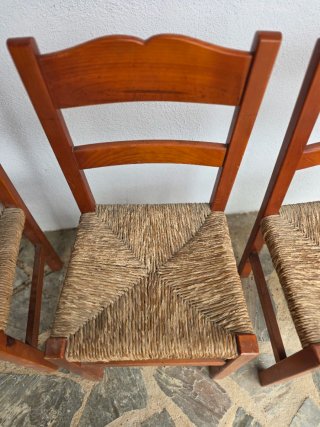 4 Cadires fusta vímet / Sillas madera mimbre