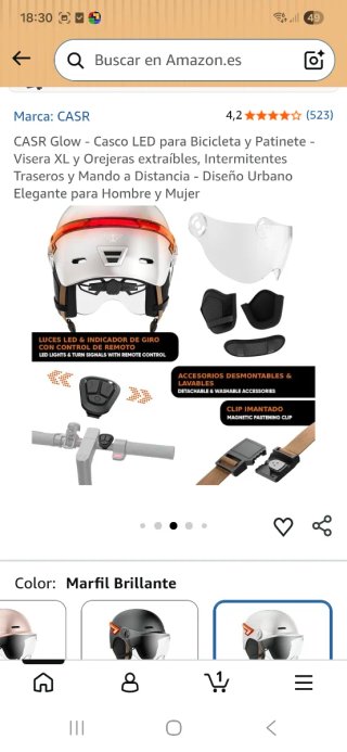 Casco CASR Glow LED Bici/Patinete