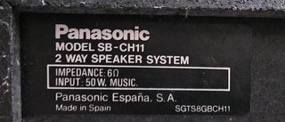 Altavoces Panasonic SB CH 11. PERFECTO ESTADO