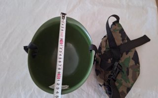 Disfraz militar casco y riñonera camuflaje