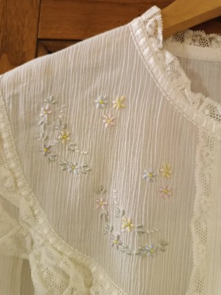 Camicia da notte vintage pizzo ricamo