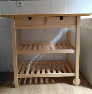 Mesa auxiliar cocina Ikea madera