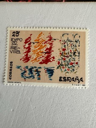 Lote Sellos y Tarjeta Postal Expo 92 Sevilla