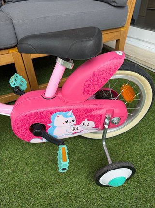Bicicleta infantil rosa 14 con ruedines