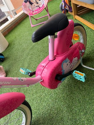 Bicicleta infantil rosa 14 con ruedines