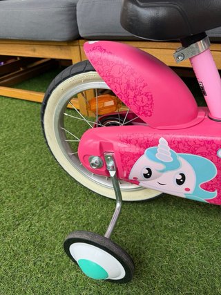 Bicicleta infantil rosa 14 con ruedines