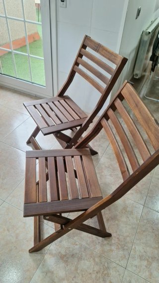 Silla plegable de madera