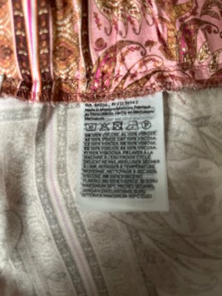 Pantalón estampado rosa y tostado