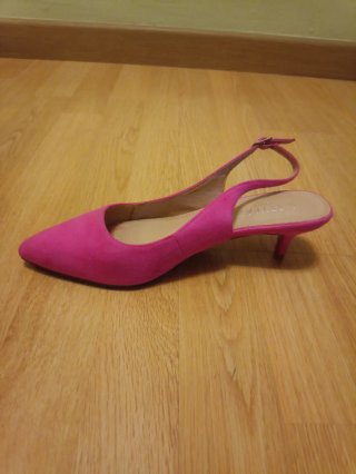 Zapatos tacón antelina rosa