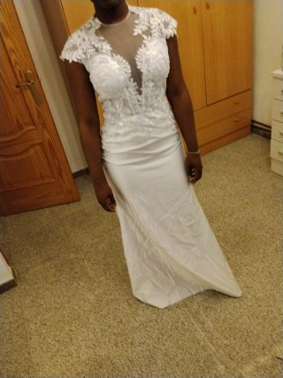Vestido de Novia Talla M Encaje Blanco