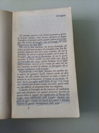 La malora e altri racconti di B. Fenoglio Einaudi