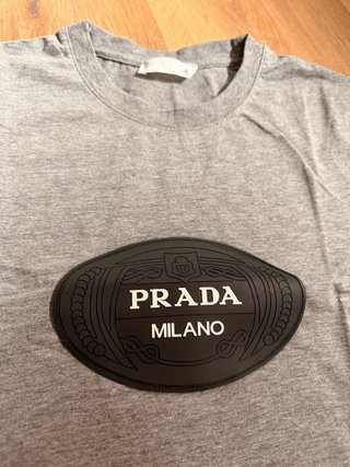 Camisetas Prada Hombre Azul y gris
