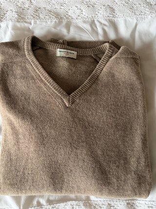 Jersey de lana marrón V-neck