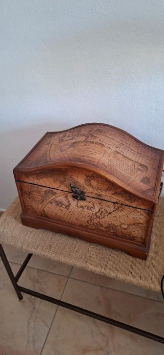 Baúl Decorativo y Almacenaje Mapa Antiguo