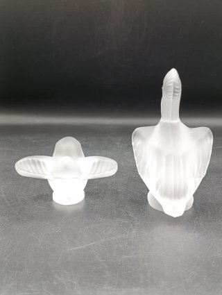 Figuras de aves en cristal Sevres