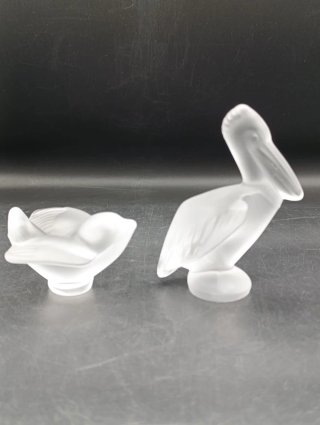 Figuras de aves en cristal Sevres