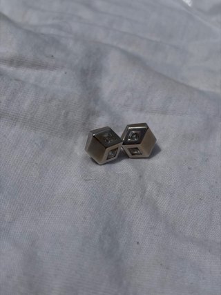 Pendientes Plata 925 Cubo Circonitas Vintage