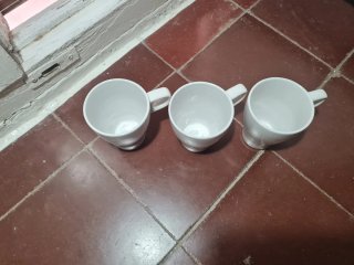 3 Tazas IKEA Porcelana Blancas