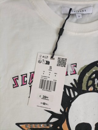 Camiseta Scalpers Talla S Estampado Calavera