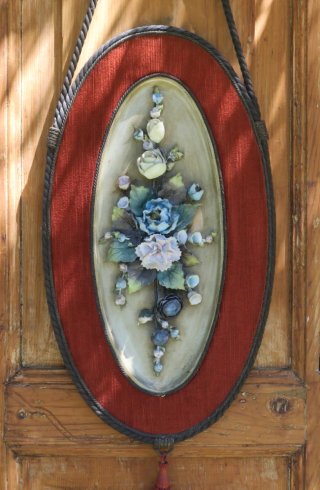 Quadro fiori porcellana stile Capodimonte