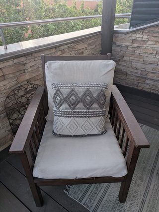 Muebles de madera color teca para terraza