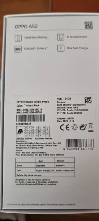 Oppo A52 Negro 64GB