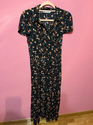 Vestido largo floral Zara Talla S