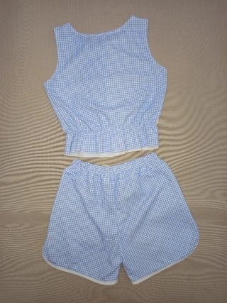 Conjunto niña top y shorts cuadros