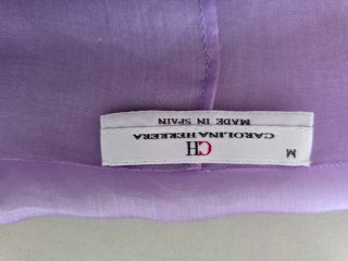Blusa Carolina Herrera Organza Malva T.38 Lazo