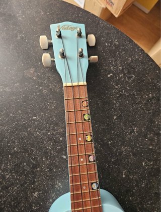 Ukelele con funda para niños azul
