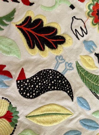 Fodera cuscino ricamata folk
