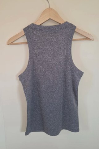Top Lurex Plateado Mango