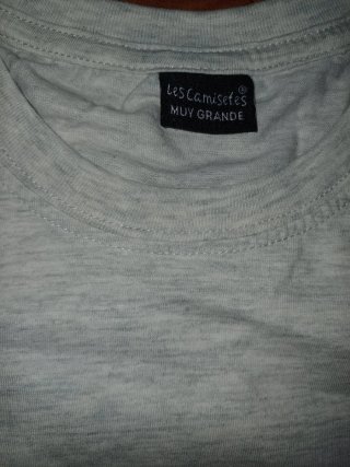 Camiseta gris con estampado de lobo
