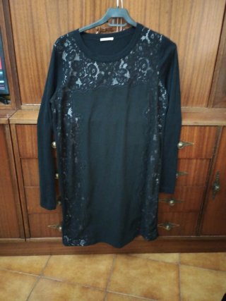 Vestido negro fiesta encaje talla M