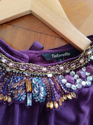 Top Tintoretto pedrería morado