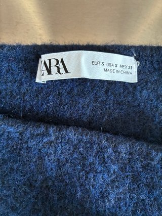 Chaqueta de lana azul marino zara